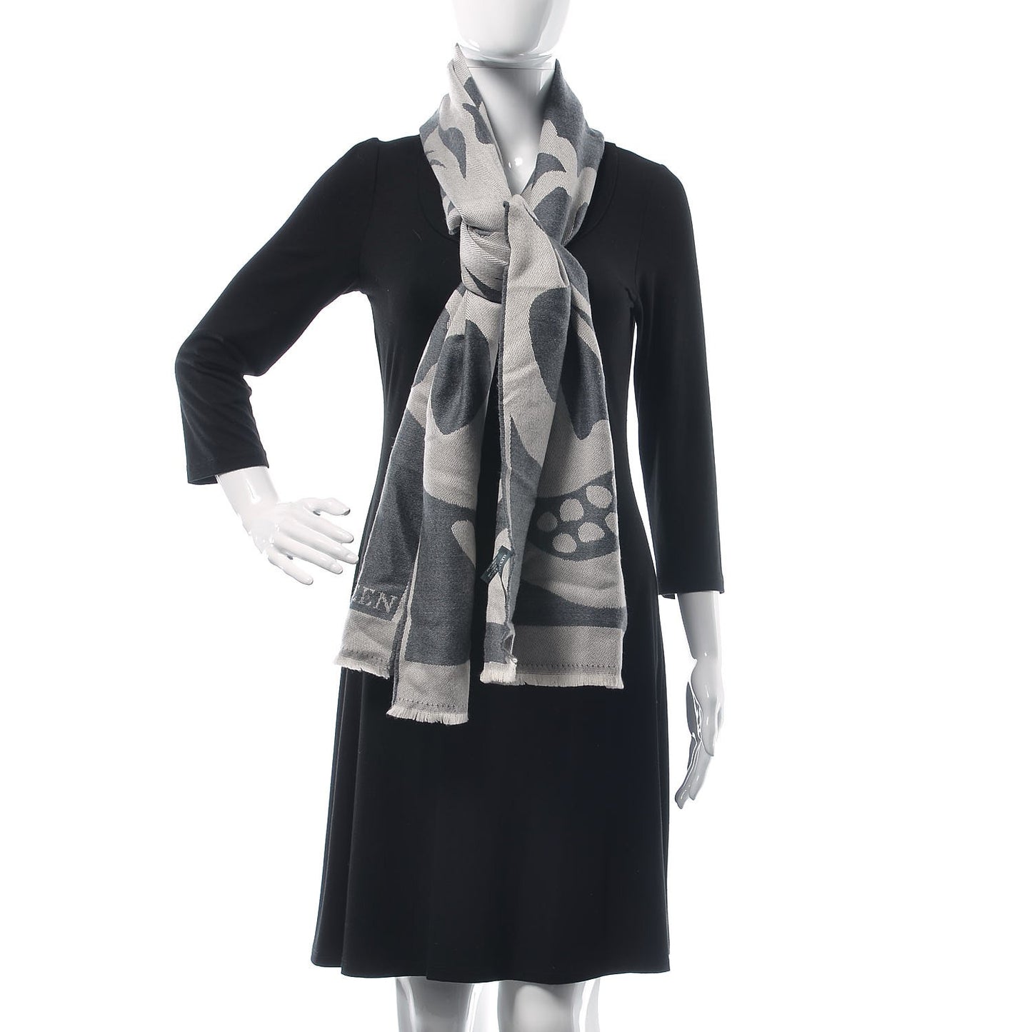 Wool Oversized Skull Scarf Grey