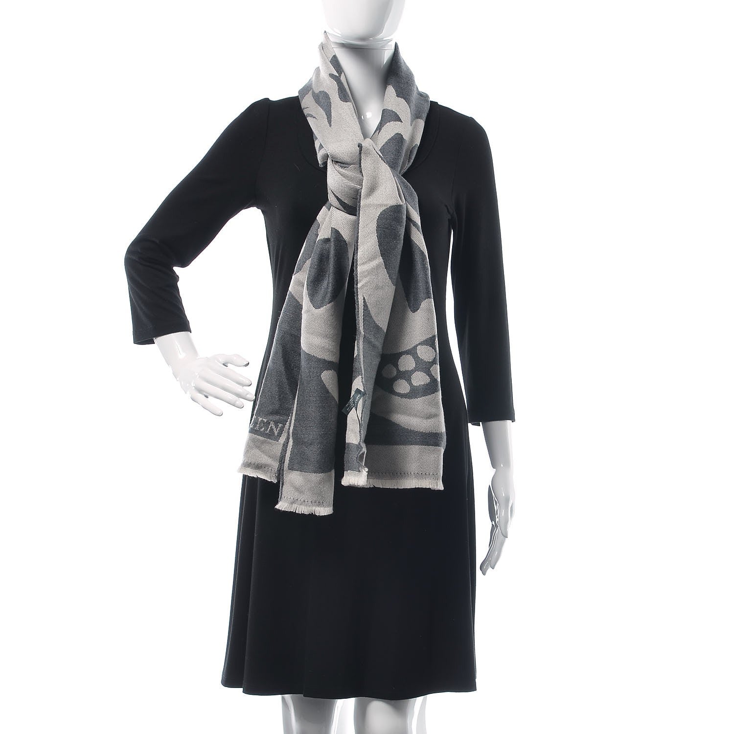 Alexander McQueen Wool Oversized Skull Scarf Grey 2 of 5