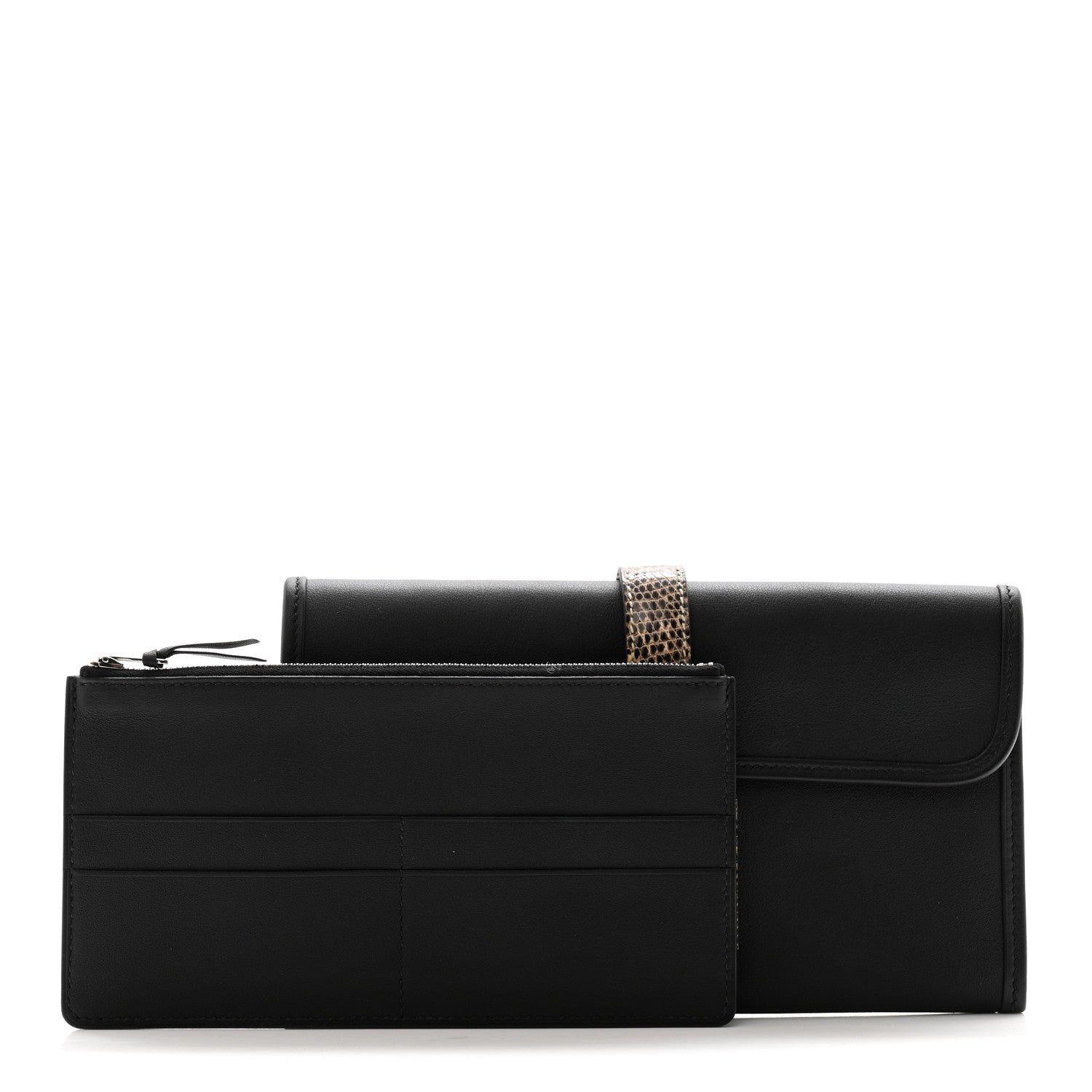 Hermes Swift Lizard Jige Touch Duo Clutch Black Ombre 3 of 8