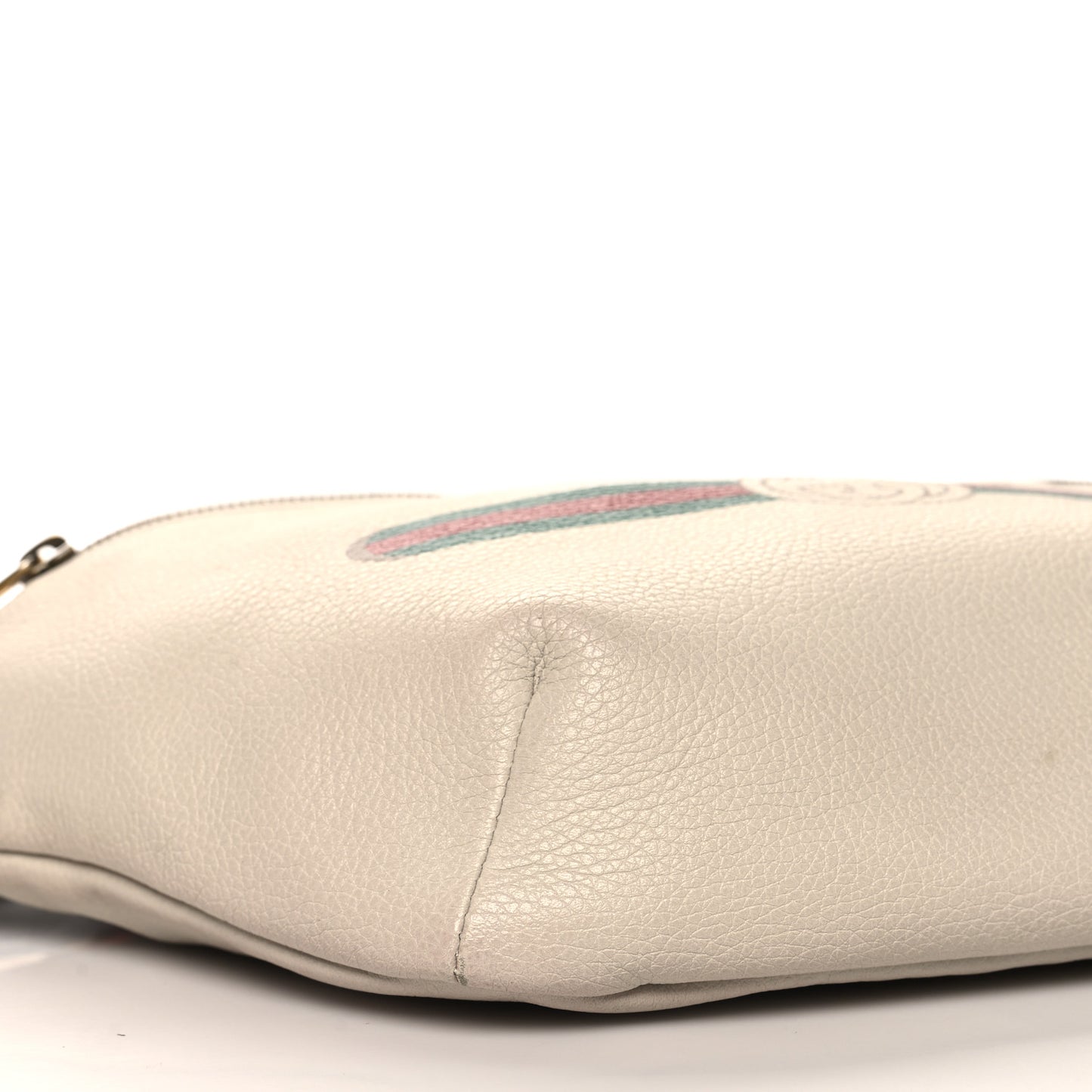 Grained Calfskin Logo Belt Bag White