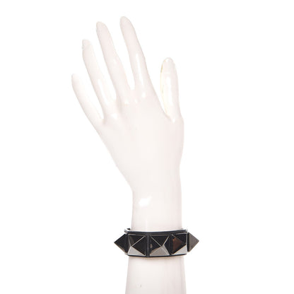 Valentino Garavani Calfskin Macro Rockstud Bracelet Black 2 of 5