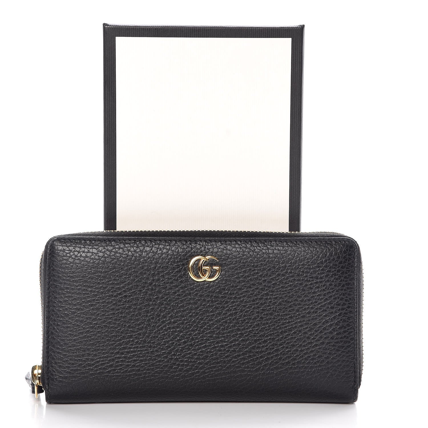 Gucci Dollar Calfskin GG Marmont Zip Around Wallet Black 8 of 8