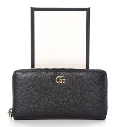 Gucci Dollar Calfskin GG Marmont Zip Around Wallet Black 8 of 8