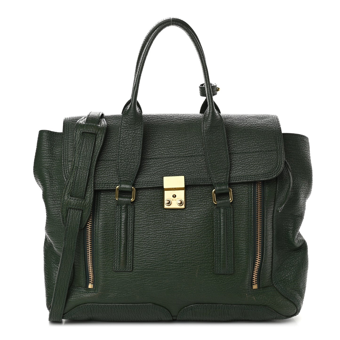 Textured Calfskin Large Pashli Satchel Jade