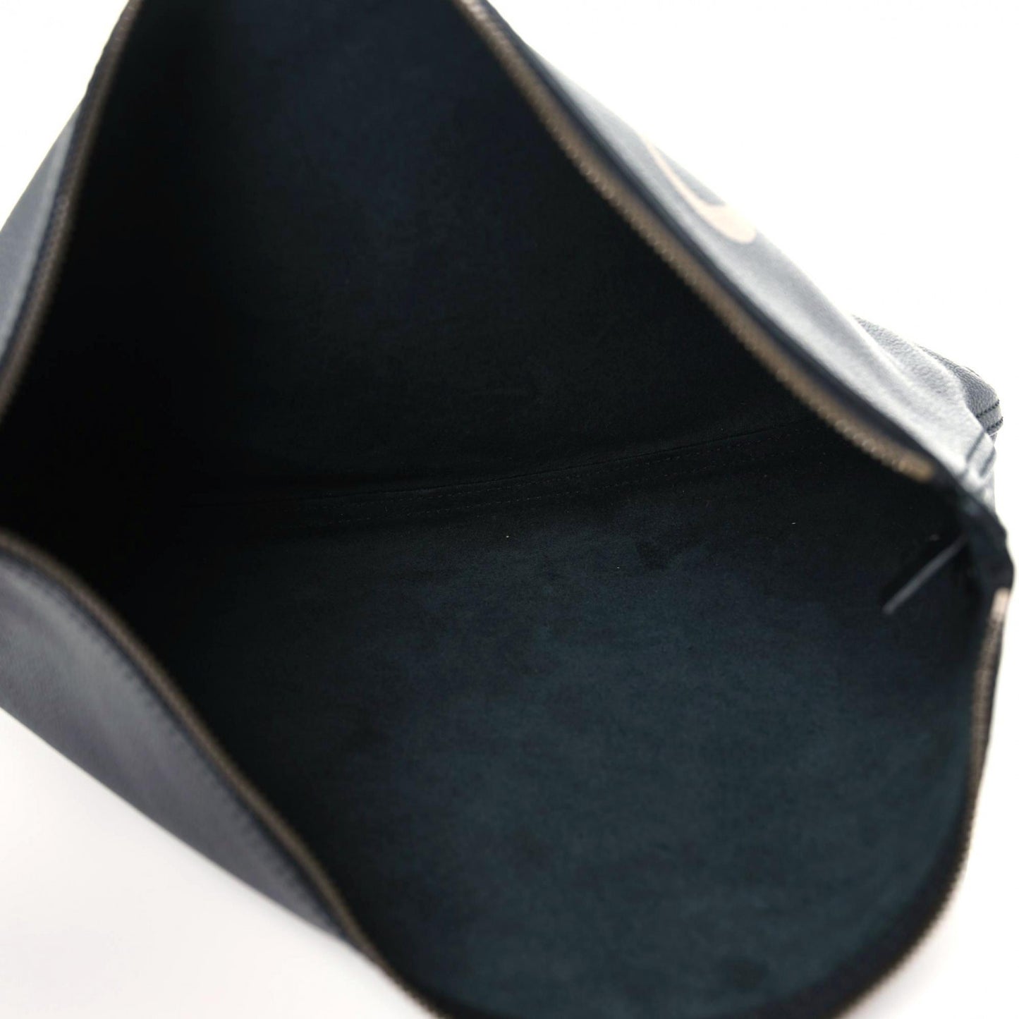 Pebbled Calfskin Large Logo Portfolio Clutch Black