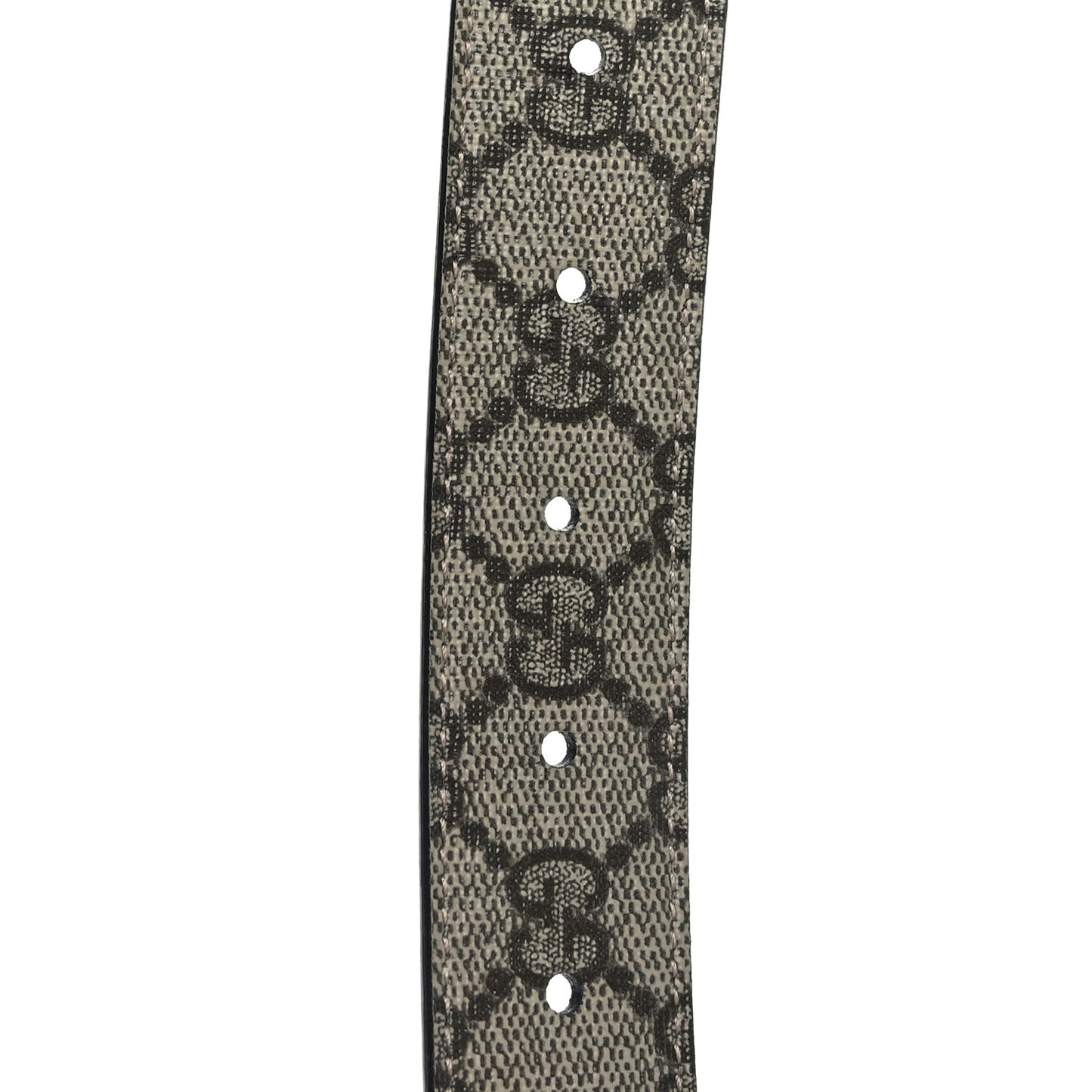 GG Supreme Monogram Plutone Calfskin Enamel Double G 30mm Belt 80 32 Beige Ebony Black