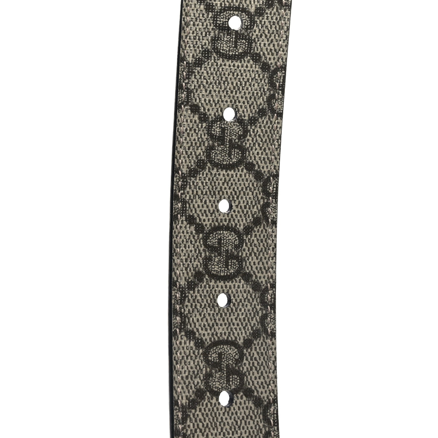 Gucci GG Supreme Monogram Plutone Calfskin Enamel Double G 30mm Belt 80 32 Beige Ebony Black 5 of 6