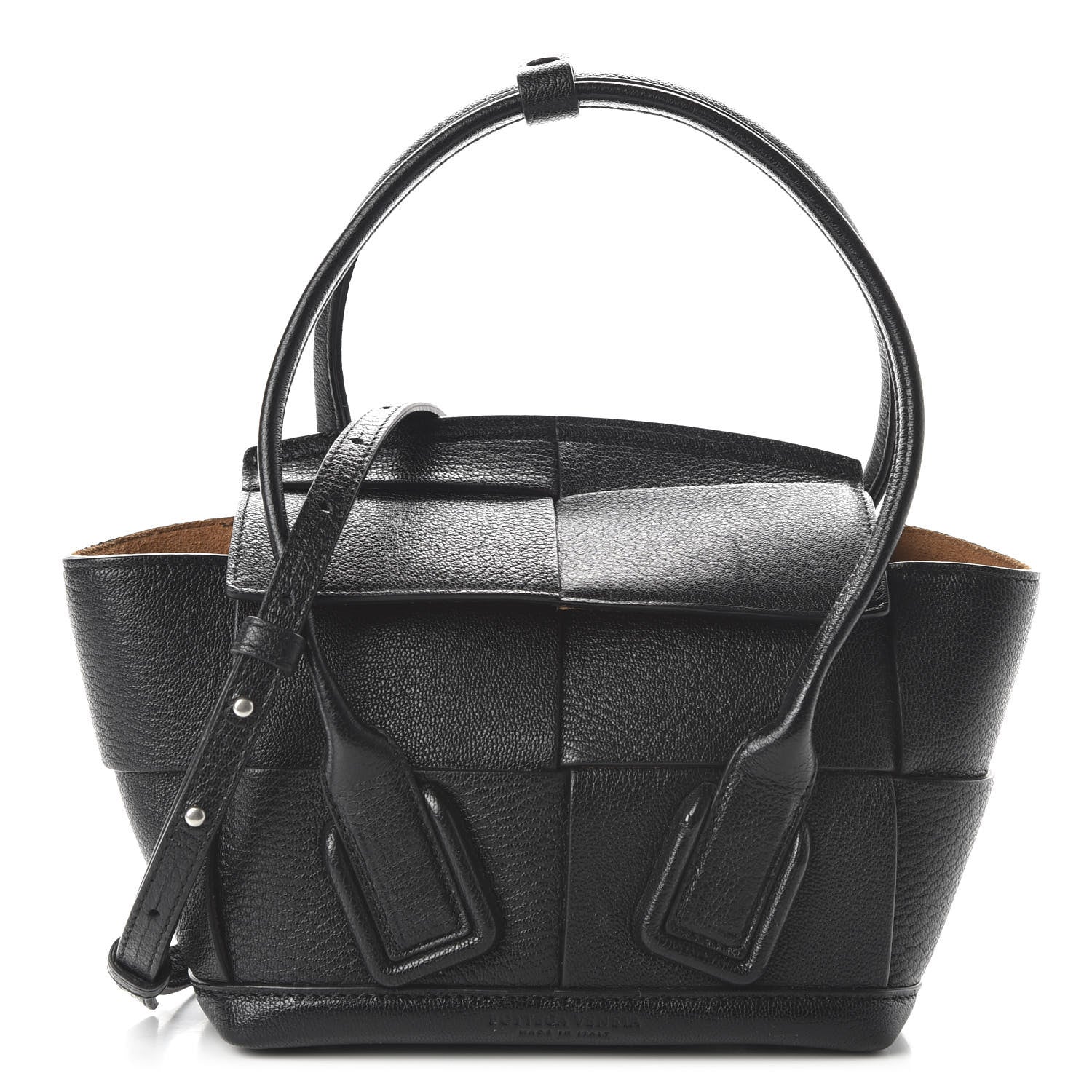 Bottega Veneta Grained Calfskin Mini Maxi Intrecciato Arco 33 Black 1 of 9