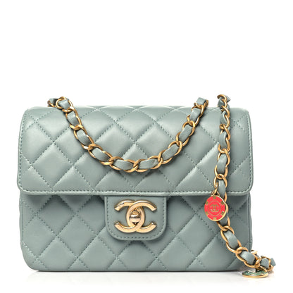 Chanel Lambskin Quilted Casino Chips Small Flap Grey 1 of 10