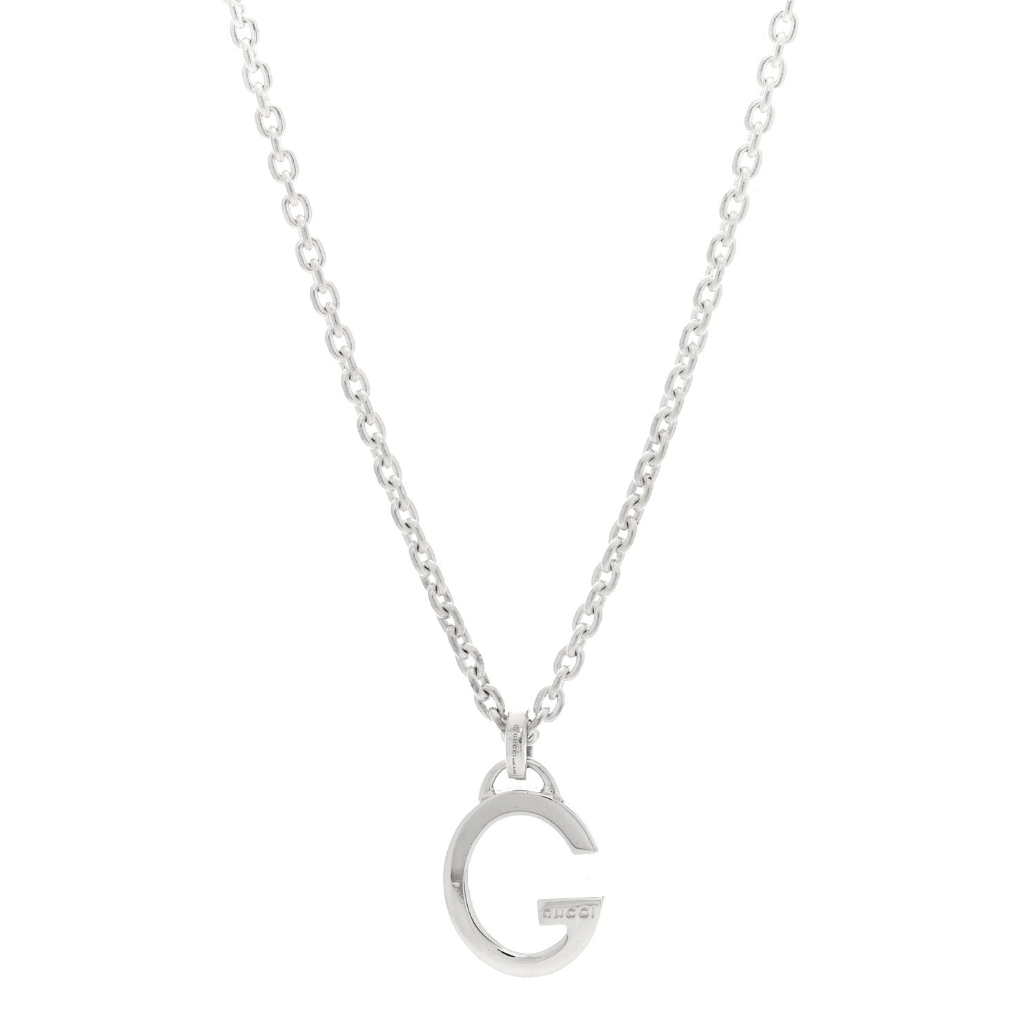 Gucci Sterling Silver G Pendant Necklace 1 of 6