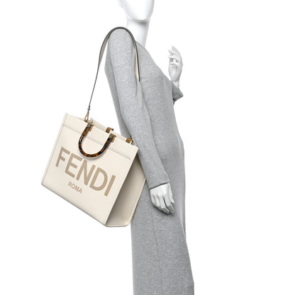Fendi Vitello King Plexiglass Medium Fendi Sunshine Shopper Tote White Ice 2 of 12