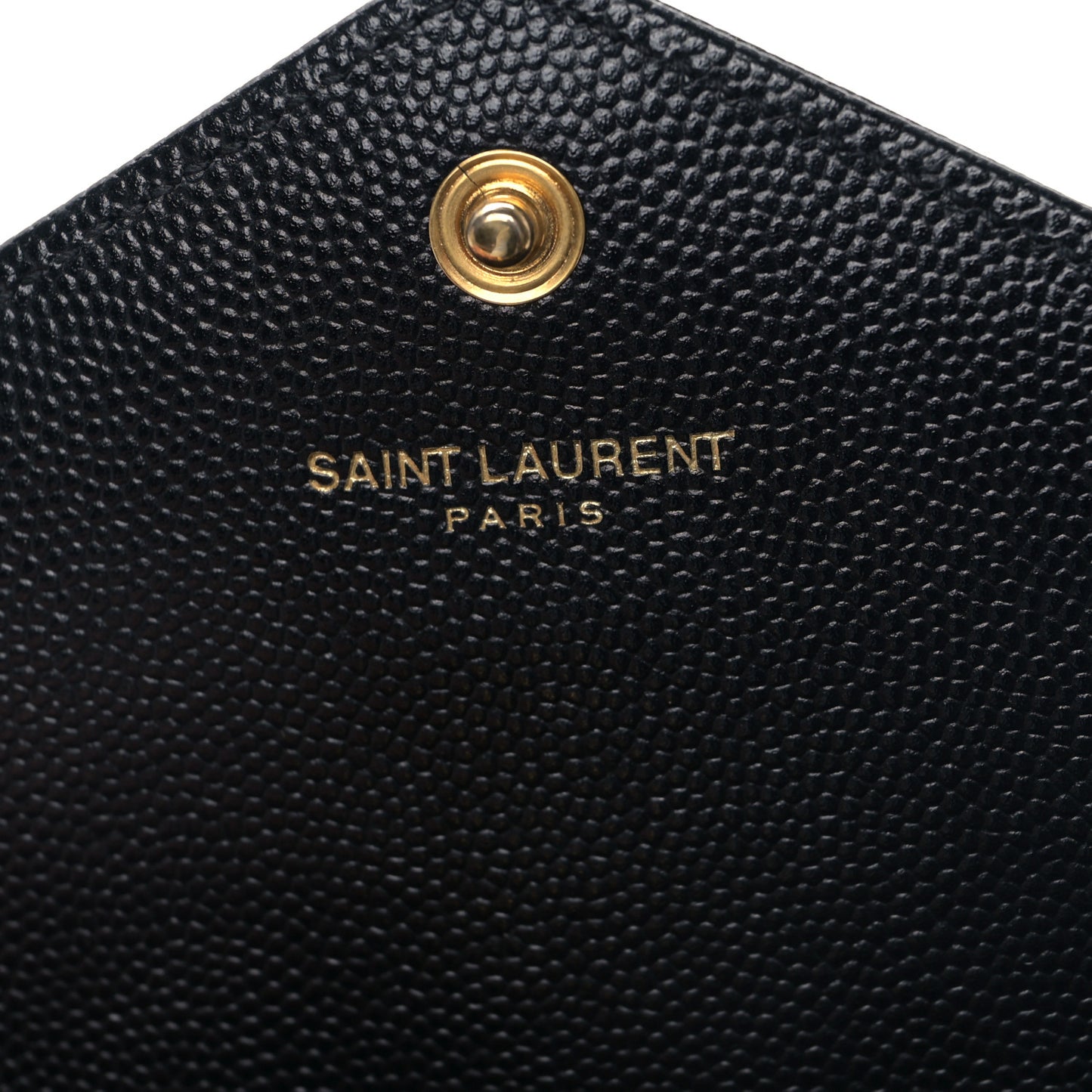 Grain De Poudre Matelasse Chevron Monogram Envelope Chain Wallet Black