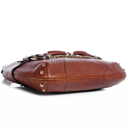 Gucci Leather Large Horsebit Chain Hobo Brown 4 of 7