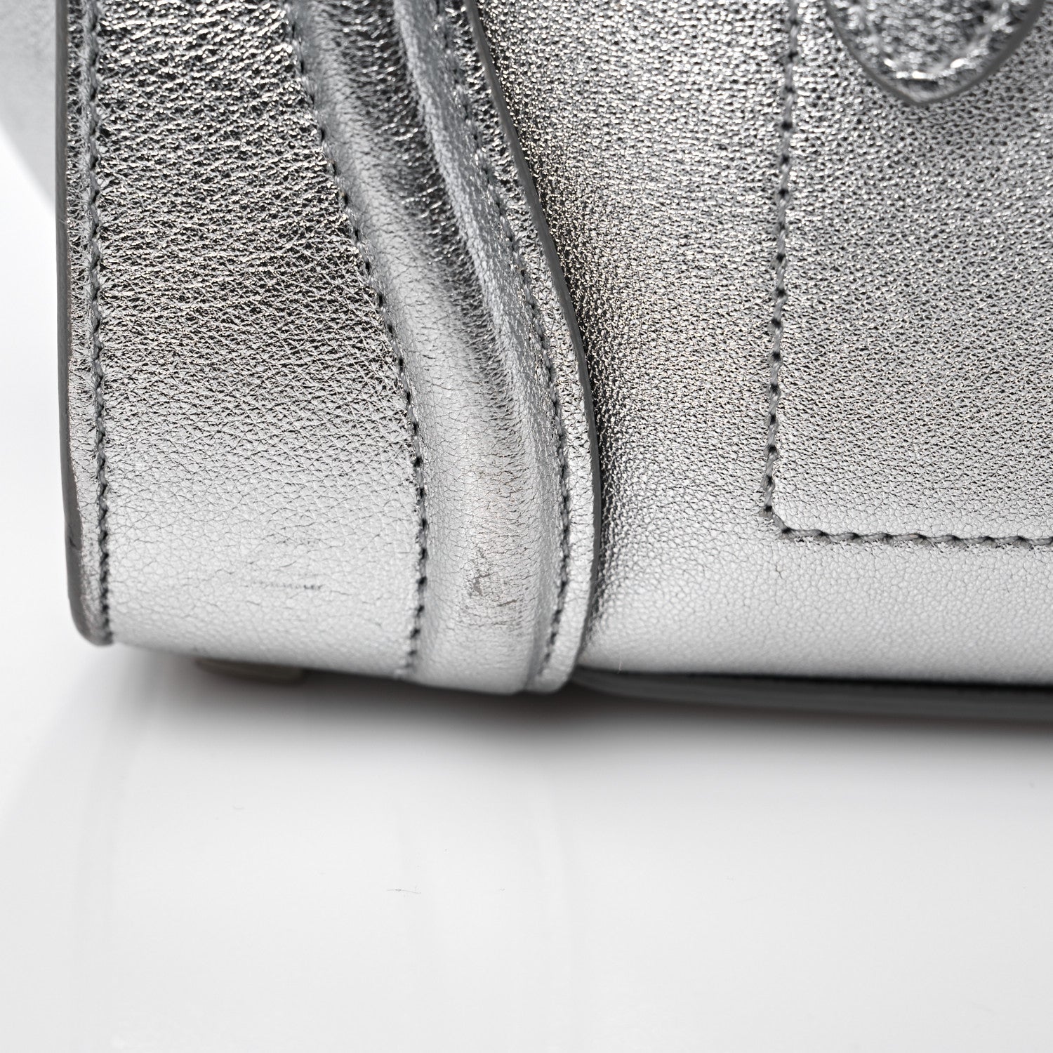 Celine Laminated Lambskin Micro Luggage Silver 16 of 18