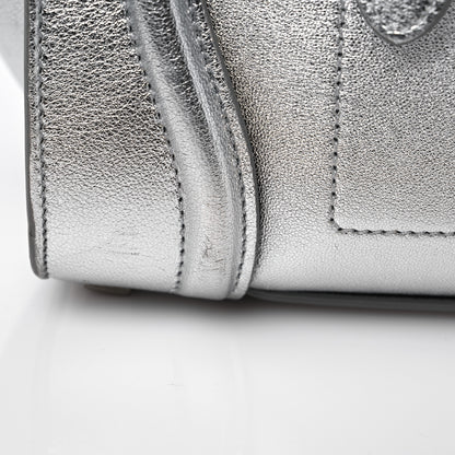 Celine Laminated Lambskin Micro Luggage Silver 16 of 18
