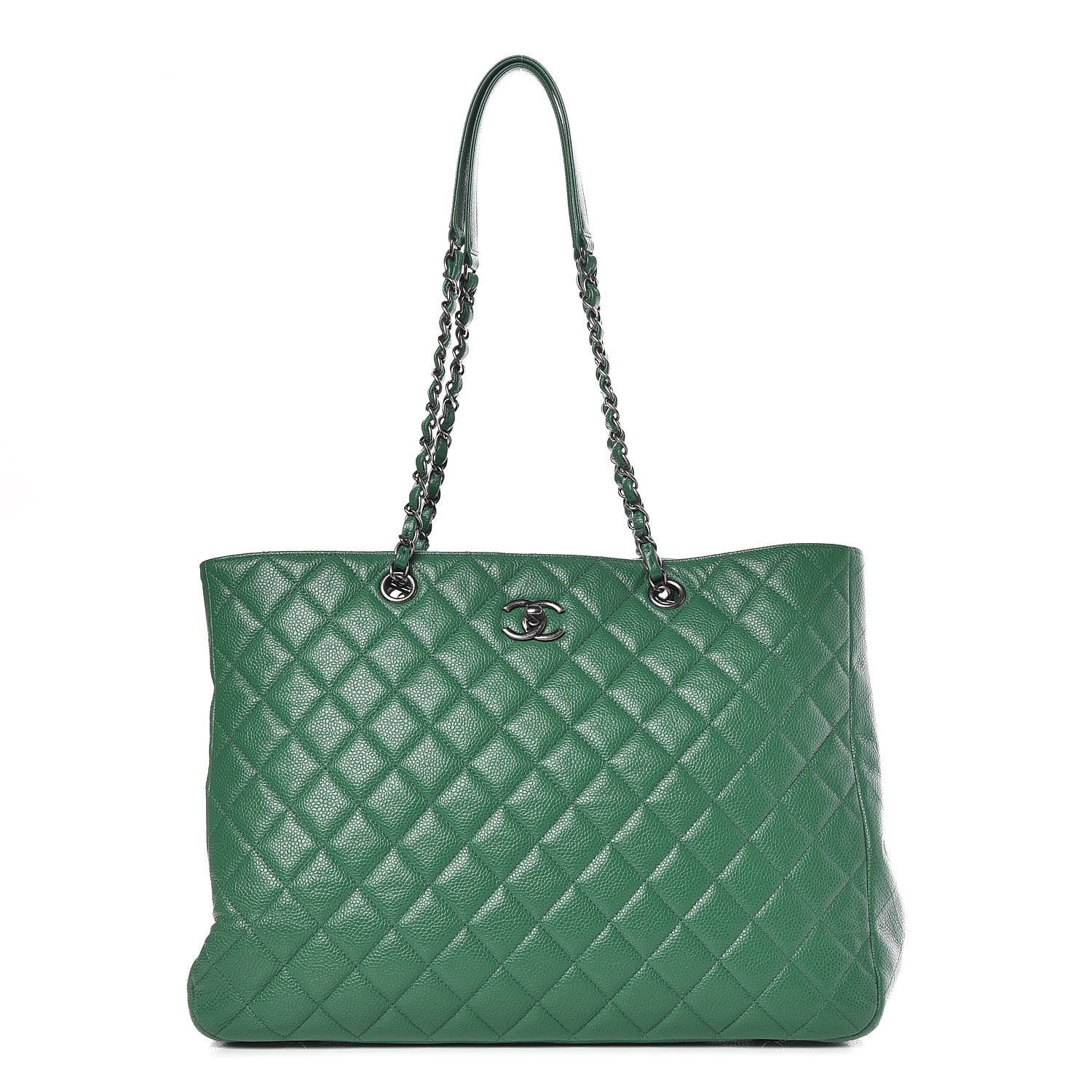 Chanel Caviar Quilted Timeless Tote Green 1 of 10