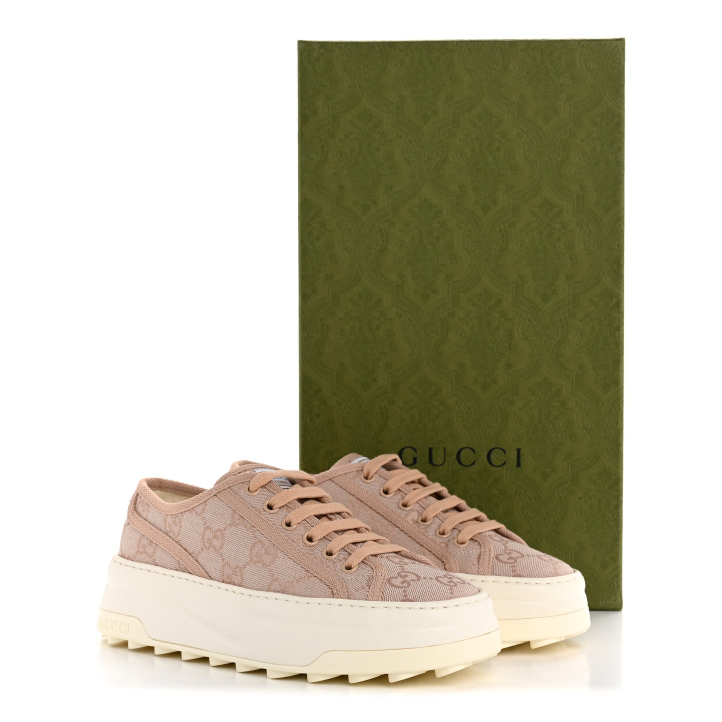 GG Monogram Womens 1977 Tennis Platform 52mm Sneakers 36 Skin Rose