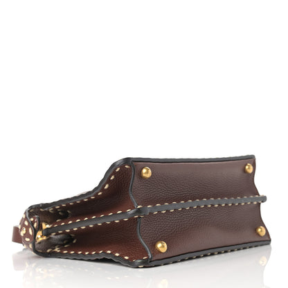 Fendi Vitello Granato Camoscio Selleria Macro Stitchings Small Peekaboo I SEE U Satchel Praline 4 of 9