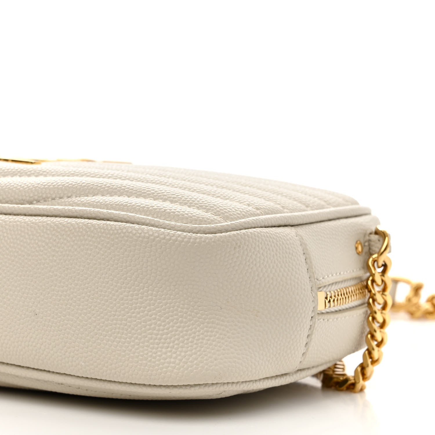 Saint Laurent Grain De Poudre Matelasse Monogram Mini Lou Camera Bag Crema Soft 9 of 10