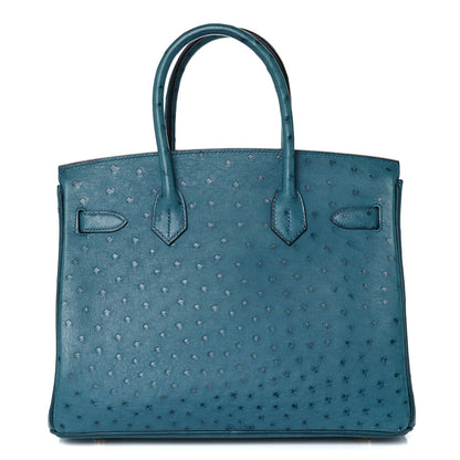 Hermes Ostrich Birkin 30 Cobalt 4 of 45
