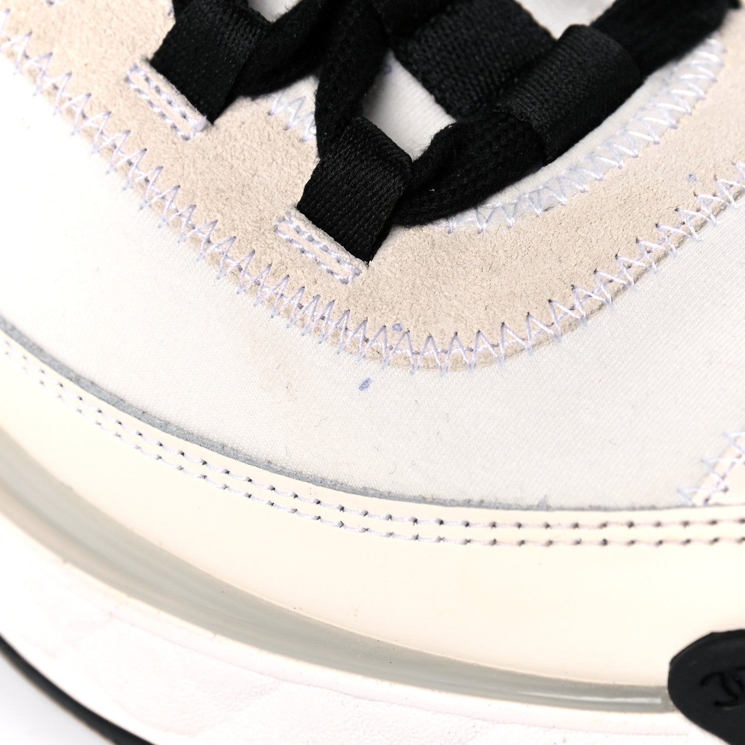 Chanel Velvet Calfskin Mixed Fibers CC Sneakers 39 Ivory Black 12 of 17