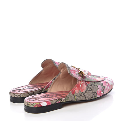 Gucci GG Supreme Monogram Blooms Womens Princetown Slippers 36.5 Beige Multicolor Dry Rose 3 of 11