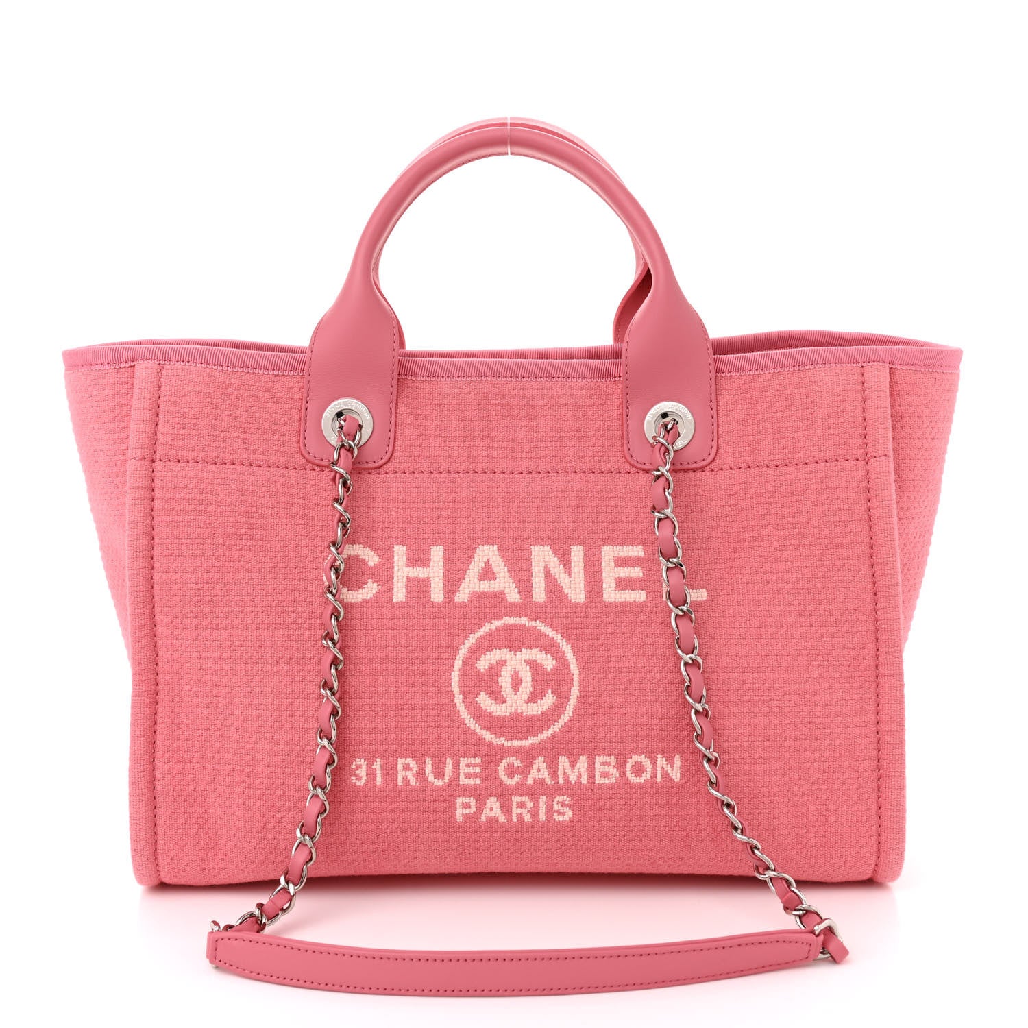 Chanel Mixed Fibers Small Deauville Tote Pink 1 of 12