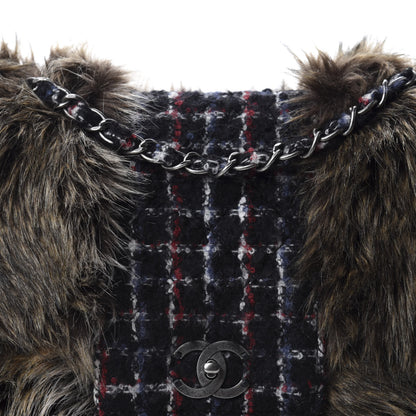 Chanel Tweed Arctic Fantasy Fur Flap Blue Red 10 of 10