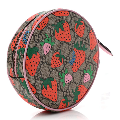 Gucci GG Supreme Monogram Strawberry Round Wrist Wallet 3 of 6