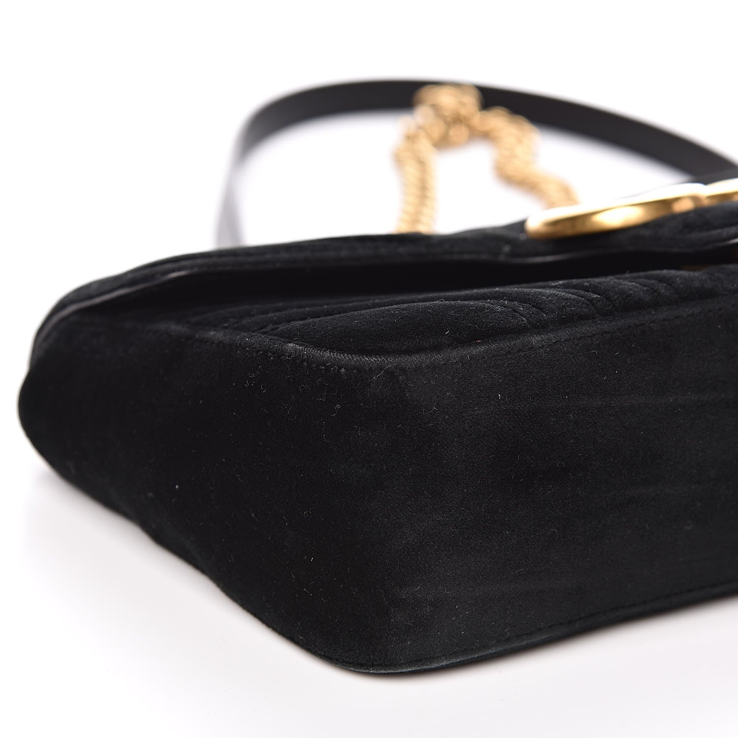 Gucci Velvet Matelasse Small GG Marmont Shoulder Bag Black 8 of 15