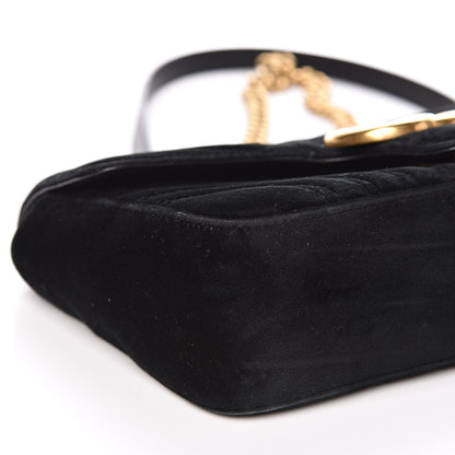 Gucci Velvet Matelasse Small GG Marmont Shoulder Bag Black 8 of 15