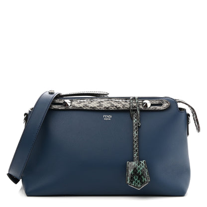 Fendi Vitello Dolce Elaphe Medium By The Way Boston Bag Blue Multicolor 1 of 10