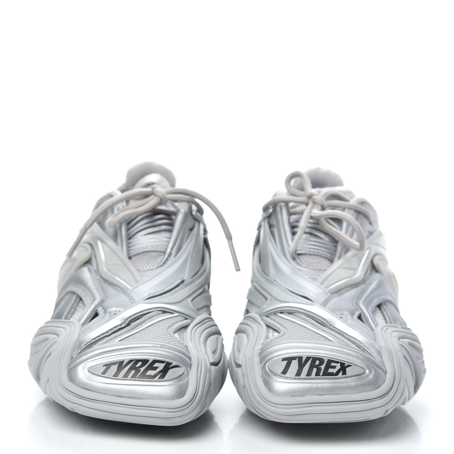 Metallic Rubber Mesh Womens Tyrex Sneakers 38 Monocolor Silver