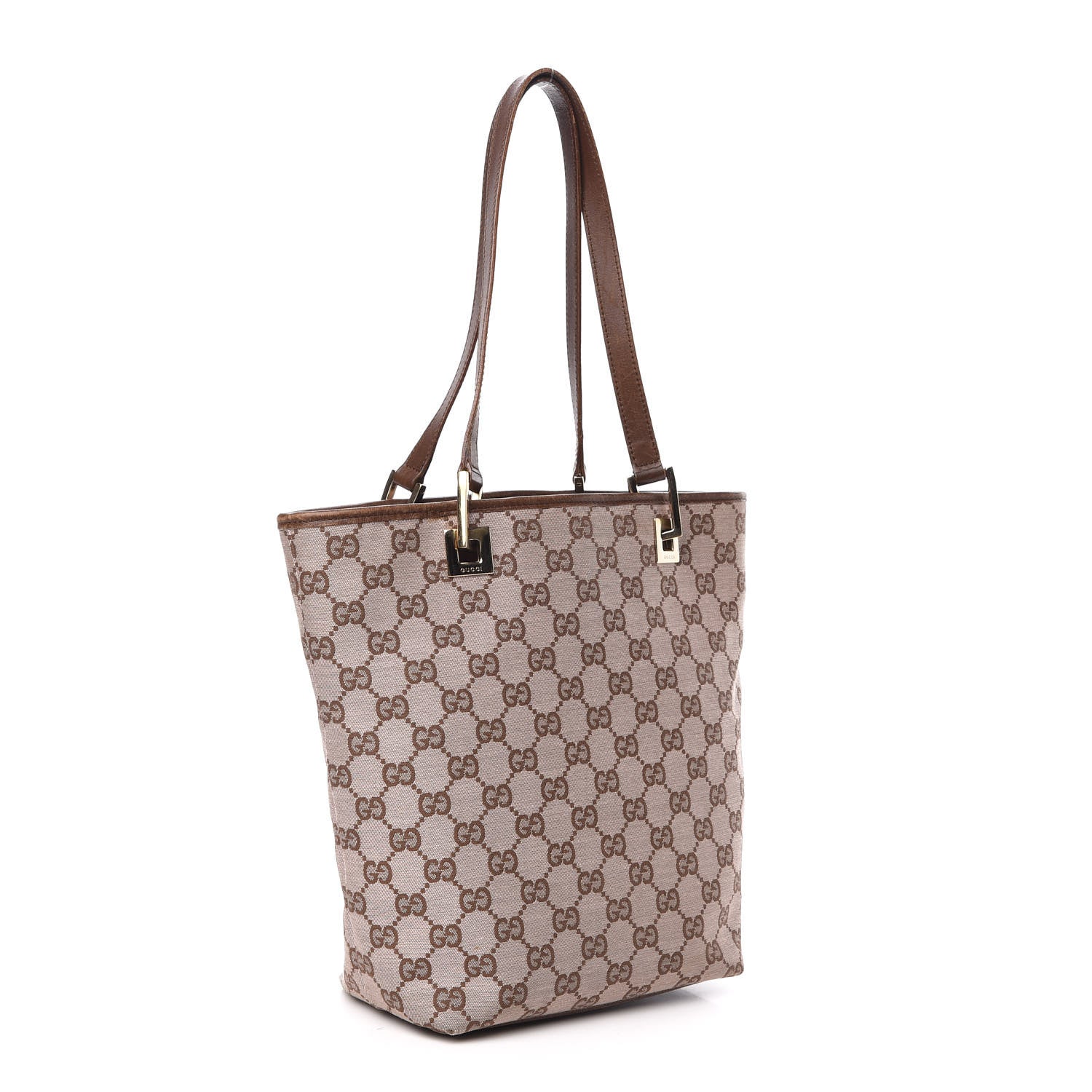 Gucci Monogram Small Bucket Tote Brown 3 of 14