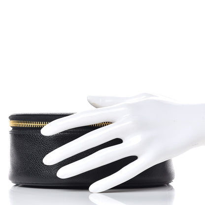 Chanel Caviar Round Jewelry Travel Case Black 2 of 11