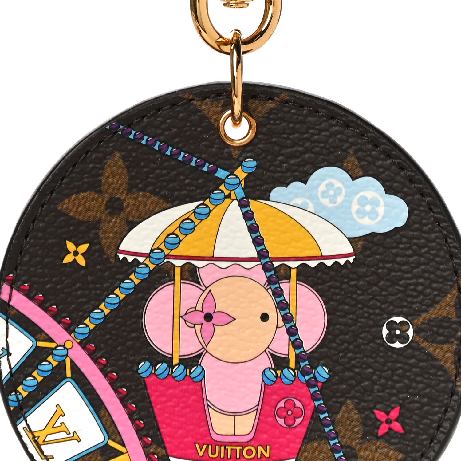 Louis Vuitton Monogram 2020 Christmas Animation Big Wheel Bag Charm Key Ring Rose Ballerine 4 of 5