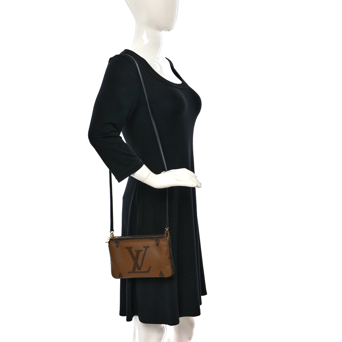 Reverse Monogram Giant Double Zip Pochette