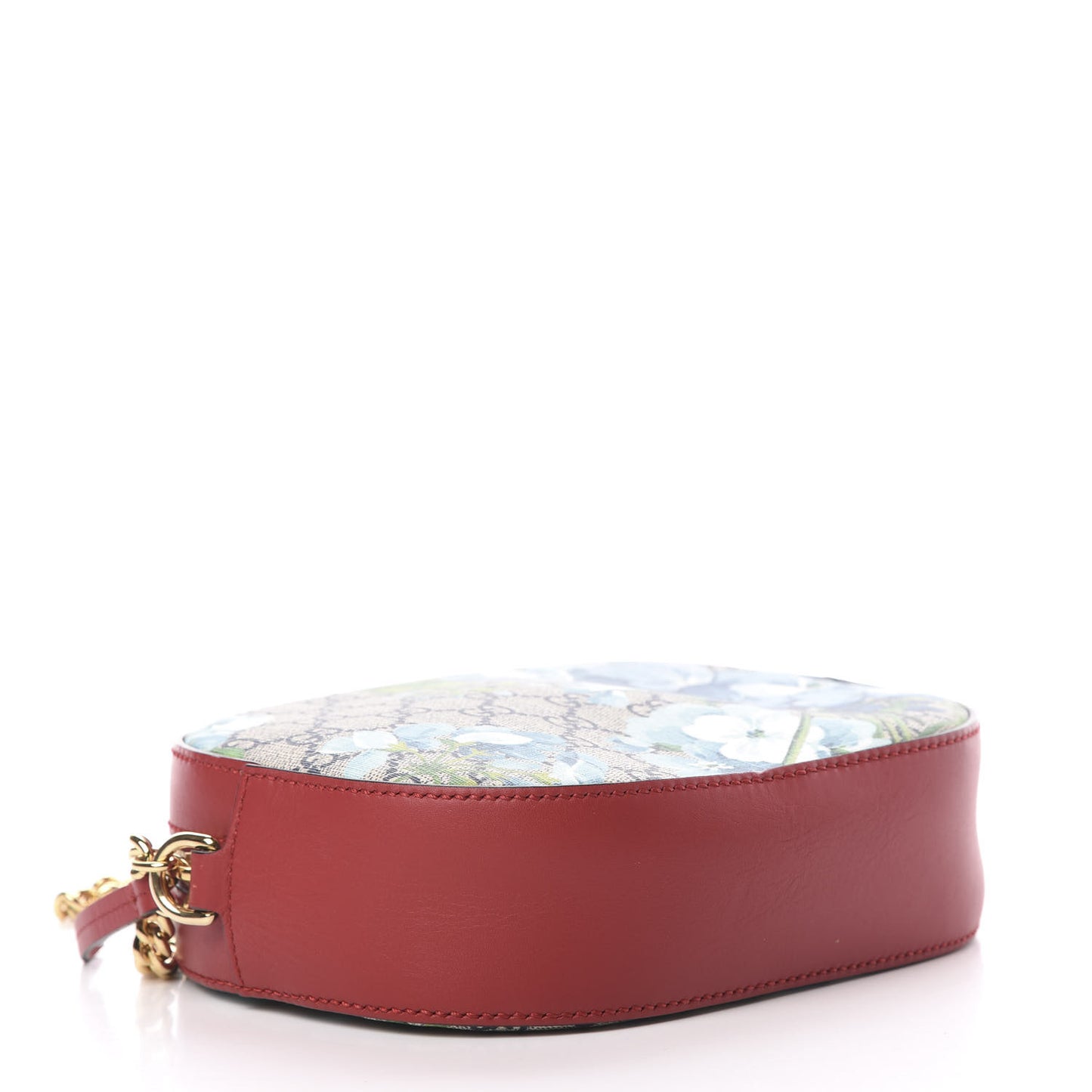 GG Supreme Monogram Blooms Mini Chain Shoulder Bag Beige Blue Navy Hibiscus Red