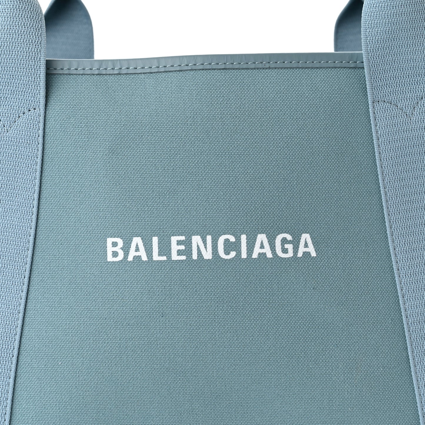 Cotton Canvas Calfskin S Navy Cabas Blue