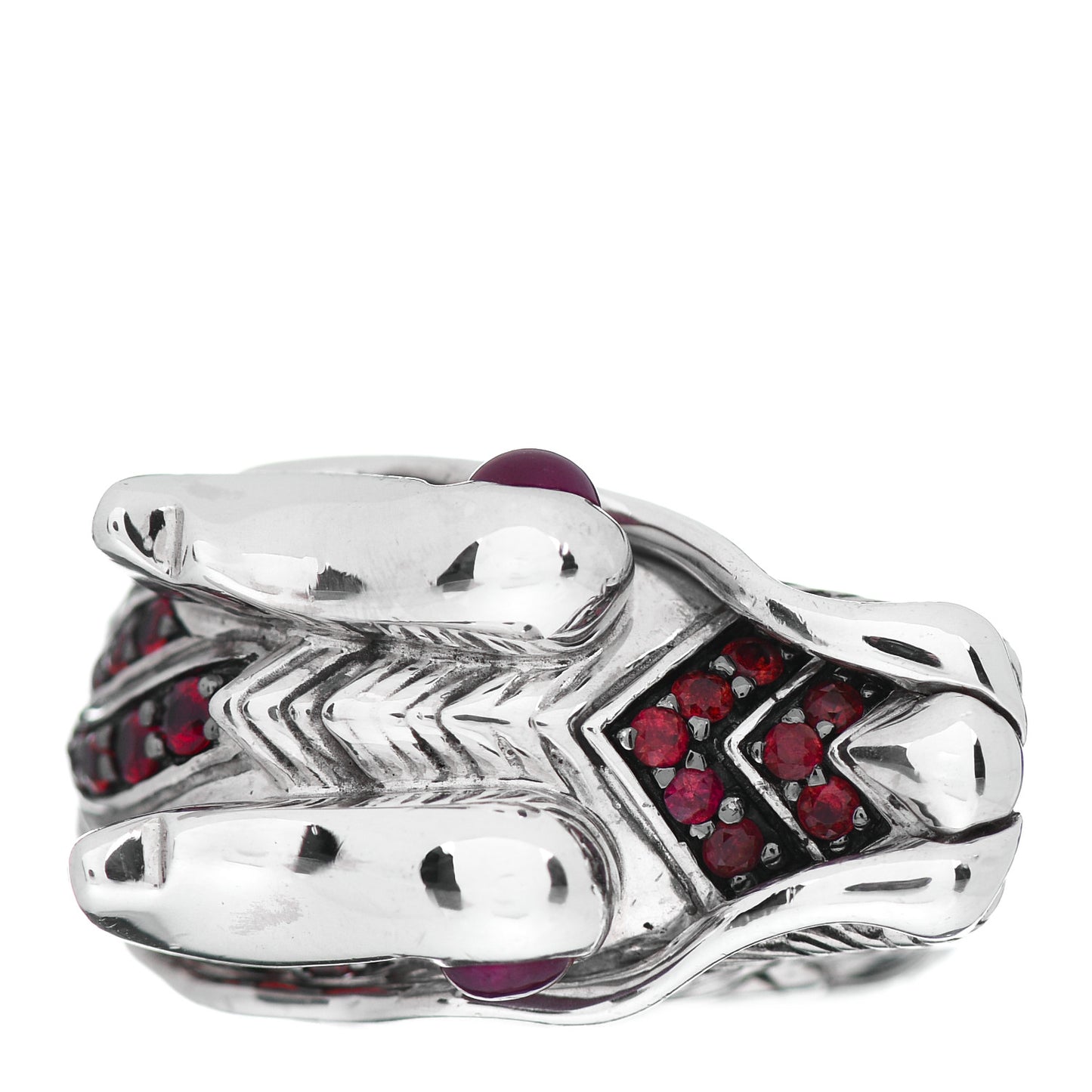 Sterling Silver Ruby Naga Dragon Ring 52 6