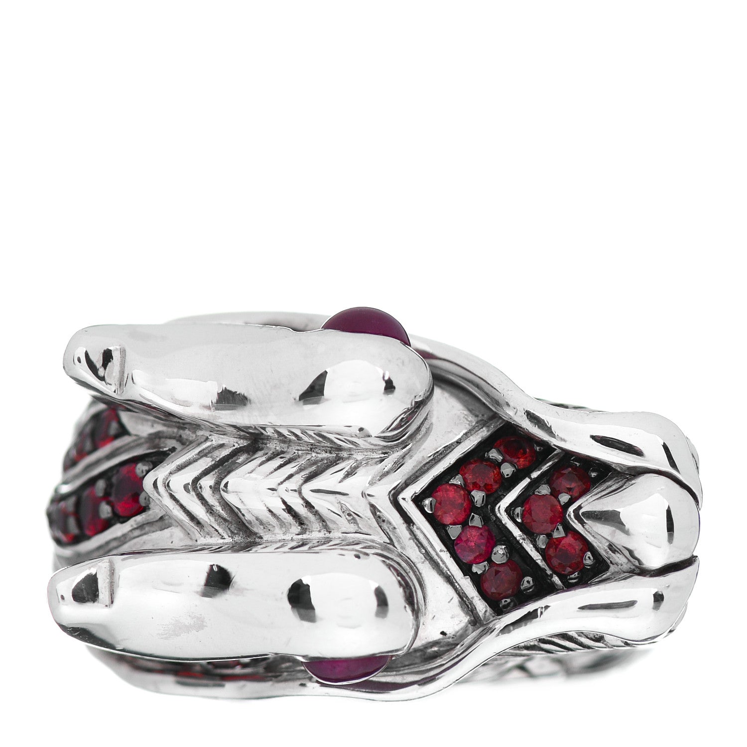 John Hardy Sterling Silver Ruby Naga Dragon Ring 52 6 3 of 6