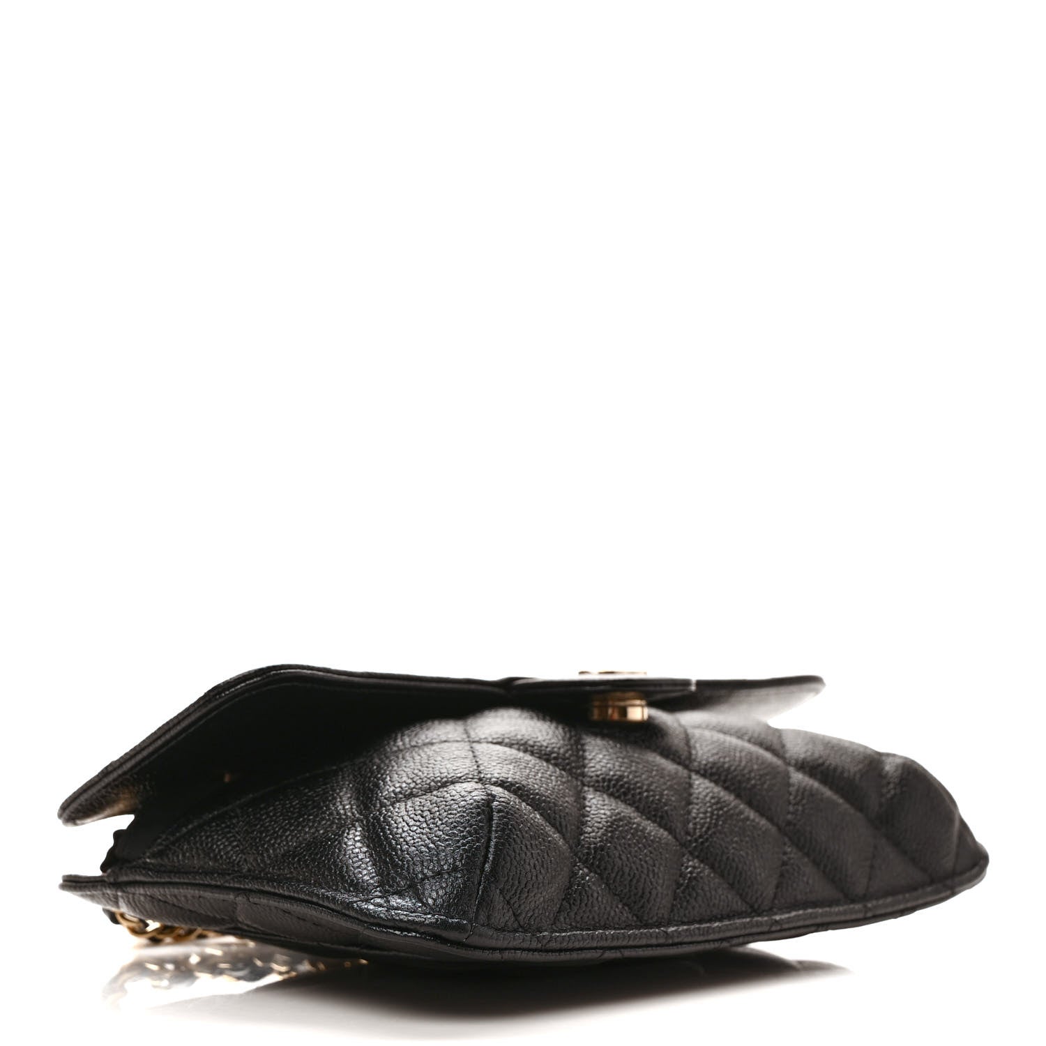 Chanel Caviar Fabric Quilted Foldable Tote With Chain Black Multicolor 6 of 14