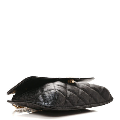 Chanel Caviar Fabric Quilted Foldable Tote With Chain Black Multicolor 6 of 14