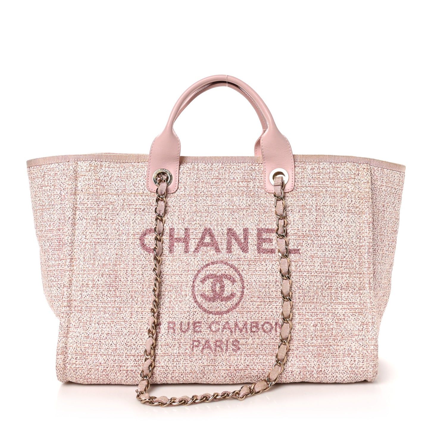 Lurex Boucle Deauville Medium Tote Pink