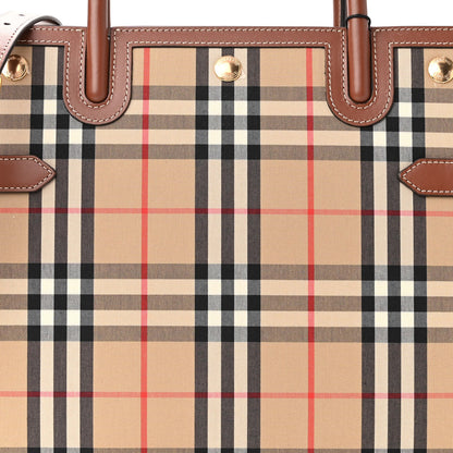 Burberry Calfskin Vintage Check Two Handle Title Bag Archive Beige 7 of 9