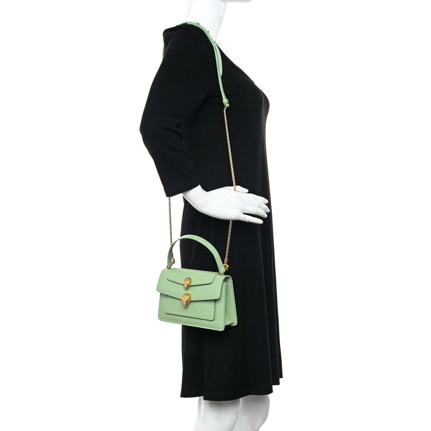 Bulgari x ALEXANDER WANG Calfskin Serpenti Top Handle Belt Bag Light Green 2 of 10