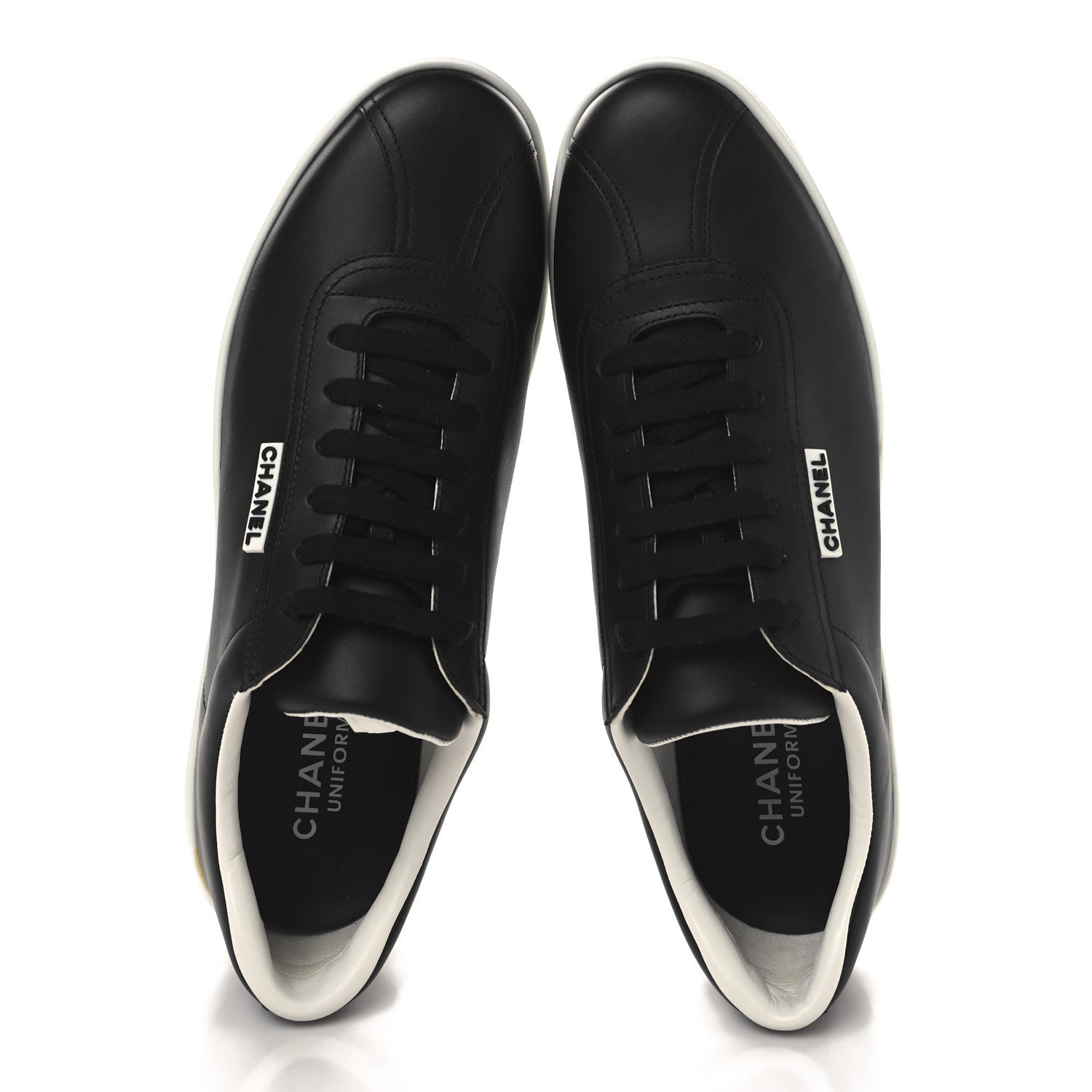 Chanel Calfskin CC Mens Sneakers 44 Black 2 of 8