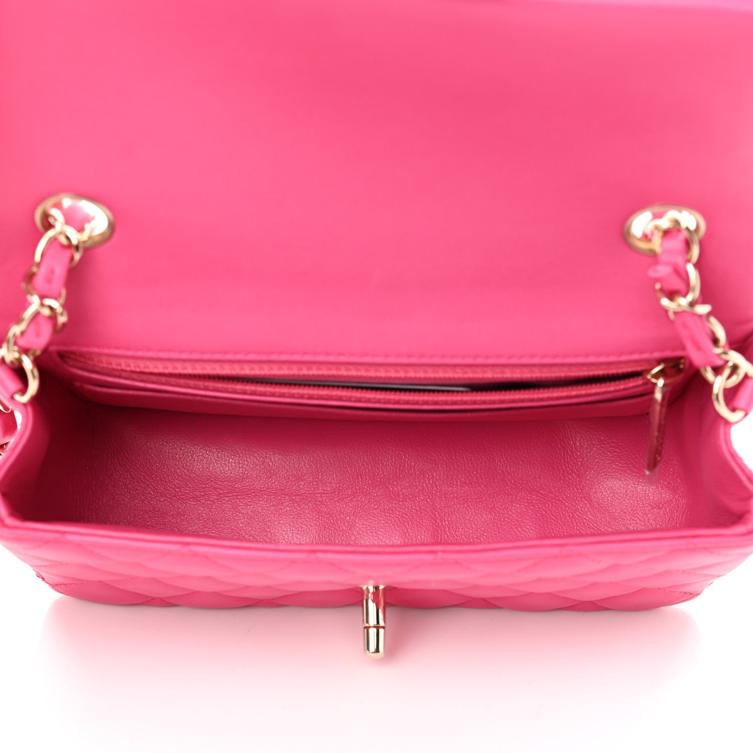 Chanel Lambskin Quilted Mini Rectangular Flap Fuchsia 8 of 20