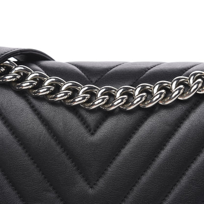 Chanel Calfskin Chevron Quilted New Medium Boy Flap Black 7 of 15