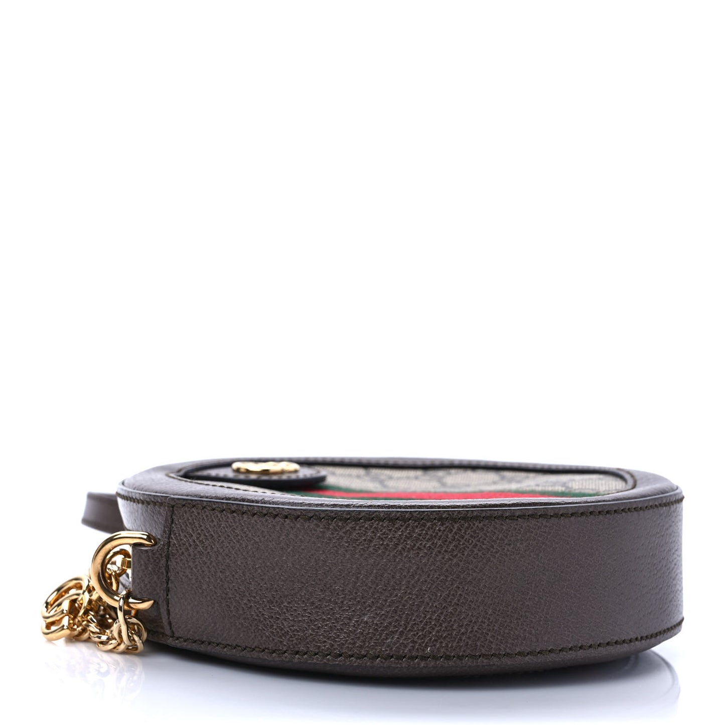 GG Supreme Monogram Web Mini Ophidia Round Shoulder Bag Brown